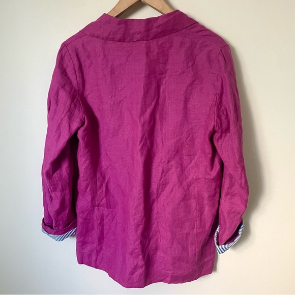 Civico 51 100% Linen Pink Blazer Made In Italy Size Small - Picture 2 of 8
